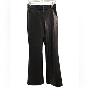 Wilfred Black Faux Leather Pleather Flare Pants Size 6
